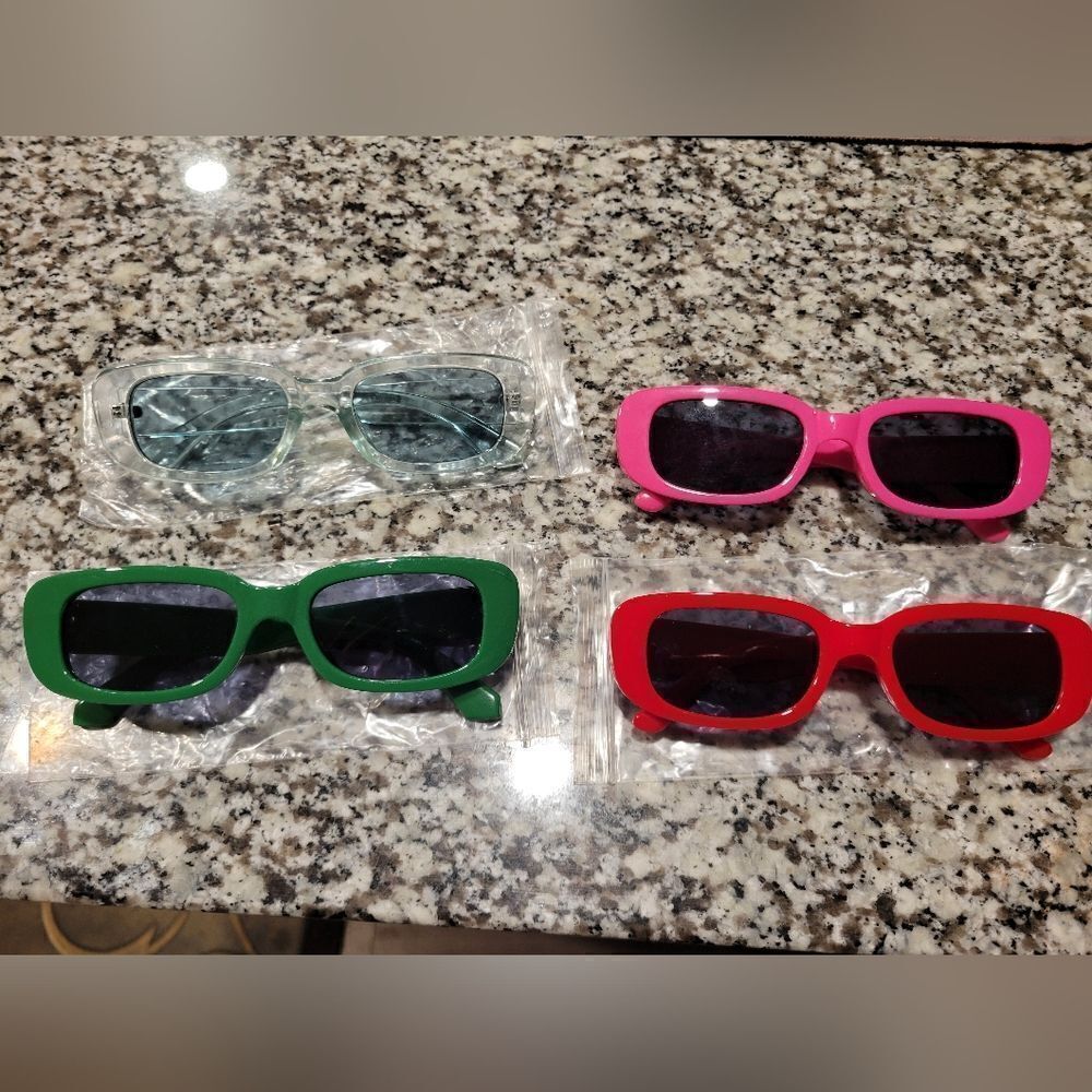 Multicolor rectangular fashion sunglasses